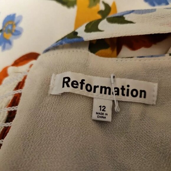 NEW Reformation Niara Floral Mini Dress in multi size 12 - Picture 8 of 10